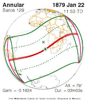 Carte de l'éclipse générale.