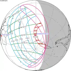 Carte de l'éclipse générale