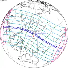 Carte de l'éclipse générale