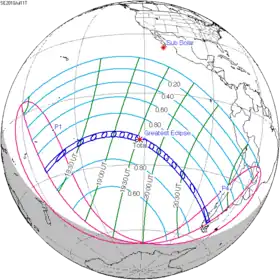 Carte de l'éclipse générale