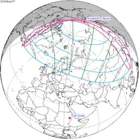 Carte de l'éclipse générale