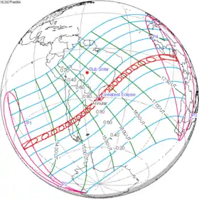 Carte de l'éclipse générale.