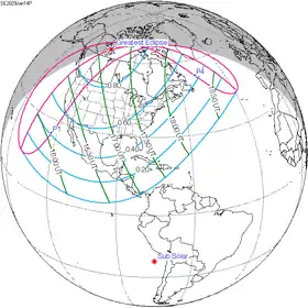 Carte de l'éclipse générale