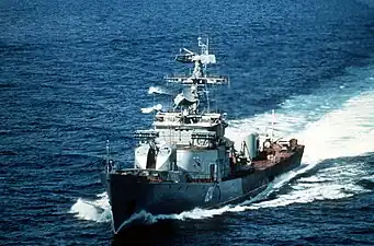 ARG Gusar (G121) de la classe Petya de la Marine azerbaïdjanaise en 1983.