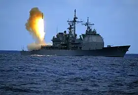 SM-3 tiré depuis l'USS Shiloh (CG-67) (en), 2006.