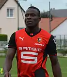 Photographie prise lors d'un match amical opposant les équipes réserves du Stade Malherbe de Caen et du Stade rennais sur l'un des terrains annexes du stade de Venoix le 13 septembre 2015. Ici, Abdoulaye Sané.