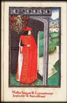 Jacques de Luxembourg-Ligny (1426-1487) dans les Statuts, Ordonnances et Armorial de l'Ordre de la Toison d'Or