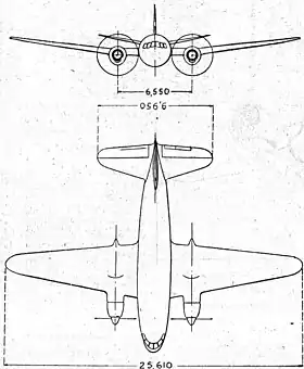 vue en plan de l’avion