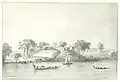 « Vue de Jodensavanne sur le fleuve Suriname » (1872)