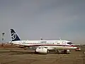 Sukhoi Superjet 100 à l'aéroport Tolmatchevo.