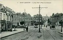 Tramway électrique, avant la Première Guerre mondiale, place du Huit-Octobre...