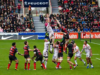 Stade toulousain contre le Lyon olympique universitaire, en 2012.