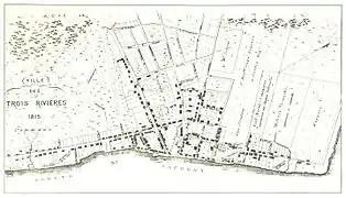 Plan de la ville des Trois-Rivières en 1815.