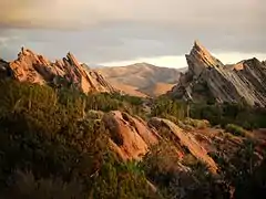 Vasquez Rocks au coucher du soleil.