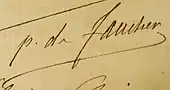 signature de Paul de Faucher