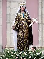 Statue de sainte Rosalie lors d'une procession à Centuripe.