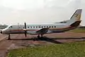 Saab 340B HB-AHY en avril 1990 à Liège (Belgique)