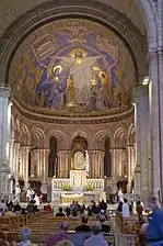 Le chœur, l'abside et la mosaïque.