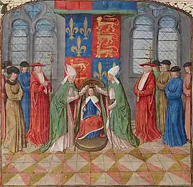 Le jeune Henri VI, « roi de France et d'Angleterre ».
