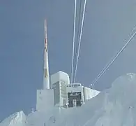 L'arrivée du téléphérique et l'émetteur du Säntis