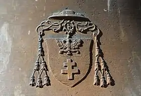 Armes du diocèse d'Angers sur la cloche Jeanne-Marie.