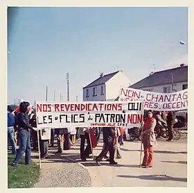 Manifestants lors de la grève du Joint français