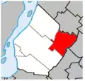 Carte de la ville de Saint-Bruno-de-Montarville au sein de l'agglomération de Longueuil