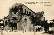 État de l'église de Saint-Cannat après le tremblement de terre de 1909.