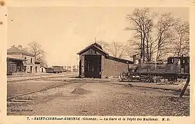 Locomotive en gare de Saint-Ciers-sur-Gironde.