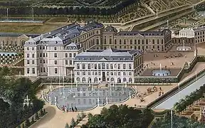 Saint-Cloud, vue générale, peinture d'Allegrain – château de Versailles (détail).