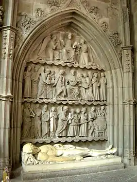 Christ au tombeau, Saint-Flour, cathédrale Saint-Pierre.