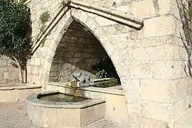 Fontaine de la grenouille, animal emblématique de Saint-Geniès.