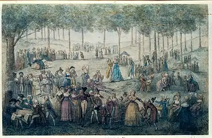 La Fête des Loges au XVIIIe siècle, dessin, Paris, Bibliothèque nationale de France.