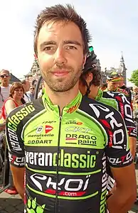 Serge Dewortelaer lors du départ du Grand Prix Pino Cerami 2015 à Saint-Ghislain.