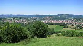 Saint-Lizier et Saint-Girons vus depuis Saudech.