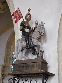 Statue de saint Maurice dans l'église de Saint-Maurice-sur-Loire.