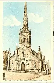 Carte postale de l'église vers 1910.