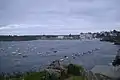 la Grand'Plage et le bourg vus du Décollé le soir.