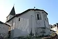 Vue du chevet, partie la plus ancienne de l'église datée du XIIe siècle.