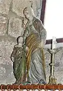 Groupe sculpté de l'Éducation de la Vierge.