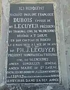 Tombe de Philippe Joseph Lécuyer.