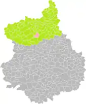 Position de Saint-Sauveur-Marville (en rouge) dans l'arrondissement de Dreux (en vert) au sein du département d'Eure-et-Loir (grisé).