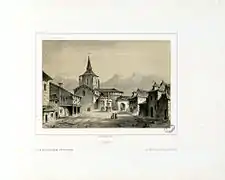 Saint-Savin, lithographie d'Eugène de Malbos (1811-1855)