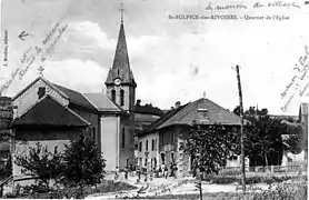 Le quartier de l'église en 1908