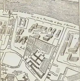 Quartier Saint-Victor, plan Félibien (1734).