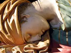 Statue de sainte-Cécile, détail