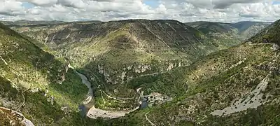 Les gorges du Tarn à Saint-Chély-du-Tarn.