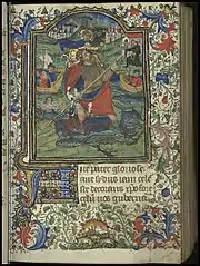 Saint Christophe, dans le Livre d'heures de Metz pour Jean de Vy (Ms 1598)