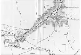 Carte du chemin de fer Saint-Étienne - Andrézieux (1837).