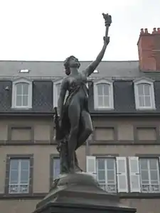 Fontaine de la Renommée (1888, détail), Saint-Flour.